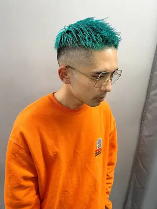 ショート カラー メンズ 【痛くないブリーチ】 野村友大のヘアスタイル