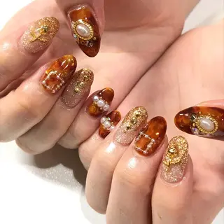 ネイル 渋谷／チップ長さ出し 👑アプレgel-xのネイルデザイン