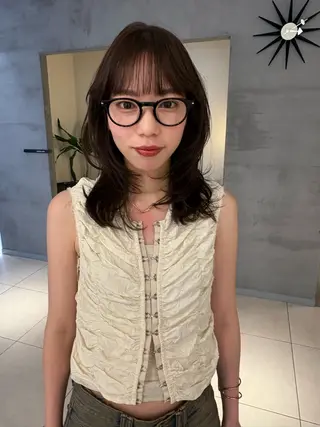 セミロング 髪質改善・水素カラー ARIA(ému)のヘアスタイル