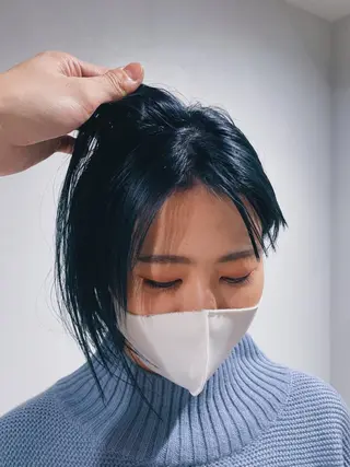 ミディアム カラー ヘアアレンジ ボブパーマコテ巻き風 パーマNo1深江秀平のヘアスタイル