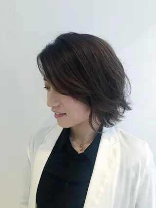 ミディアム カラー 髪質改善/顔まわり 石原のヘアスタイル