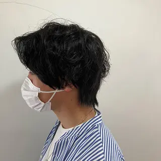 ショート パーマ メンズ 佐藤 悠生 メンズパーマ.カットのヘアスタイル