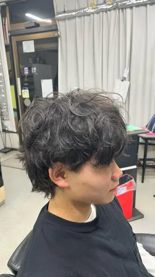ミディアム パーマ メンズ 中野 あおいのヘアスタイル