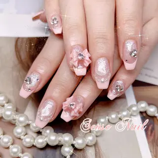 ネイル カラー パーマ ヘアアレンジ メンズ キッズ マツエク・マツパ アイブロウ セミロング 🎀Sense Nail渋谷店🎀のネイルデザイン