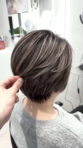 ショート カラー 原宿/ハイライト バレイヤージュ/大智のヘアスタイル