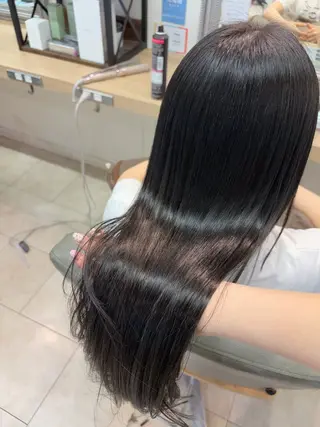 ロング カラー パーマ 透明感カラー/ 艶髪縮毛矯正/しほのヘアスタイル