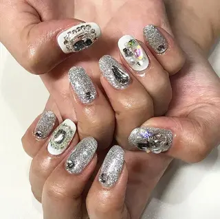 ネイル 渋谷／チップ長さ出し 👑アプレgel-xのネイルデザイン