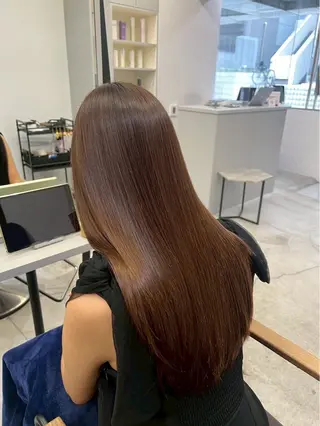 ロング パーマ 🍒モテ暖色カラー × うる艶✧ ゆなのヘアスタイル
