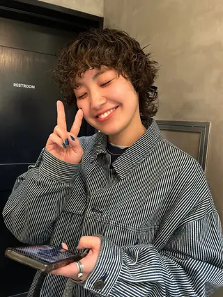 ショート パーマ デザイン/アレンジ ❤︎イシイレイのヘアスタイル