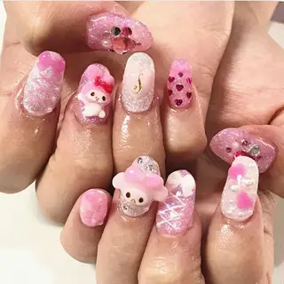 ネイル 渋谷／チップ長さ出し 👑アプレgel-xのネイルデザイン