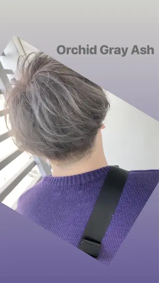 ショート カラー メンズ 韓国🇰🇷レイヤー 映える顔周り🩷のヘアスタイル
