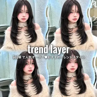 ロング ヘアアレンジ 大宮暗髪カラー🖤 レイヤー職人しょうまのヘアスタイル