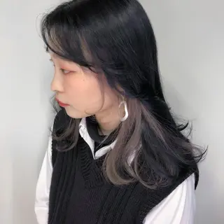 ミディアム カラー 💗💗韓国レイヤー yu-ki💗💗のヘアスタイル