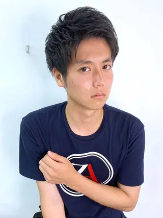 ショート カラー パーマ メンズ メンズ縮毛矯正 細谷碧海のヘアスタイル