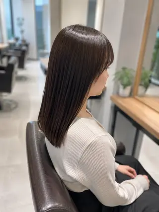 ミディアム パーマ 🍒モテ暖色カラー × うる艶✧ ゆなのヘアスタイル