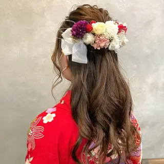 ロング ヘアアレンジ カット スパのヘアスタイル