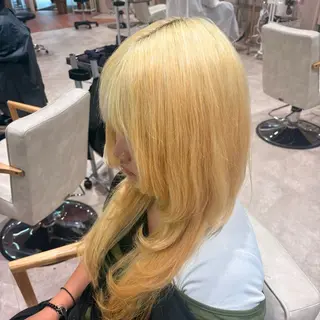 ロング カラー デザインカラー カット/anju🌺のヘアスタイル