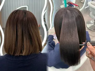 セミロング ヘアアレンジ 大宮縮毛矯正🩵 レイヤー 佐藤和のヘアスタイル