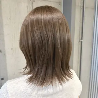 ミディアム カラー ヘアアレンジ 🍀透明感カラー×垢 抜けボブ リクト💥のヘアスタイル