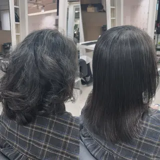 セミロング パーマ 縮毛矯正指名No.1 レイヤー/SHIMAのヘアスタイル