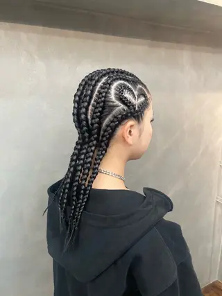 ロング ヘアアレンジ エクステ/コーンロウ KURUMI⛓️🔥のヘアスタイル