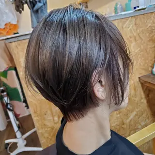 カラー ショート 韓国風レイヤーカット 上手く丁寧早い/マツのヘアスタイル