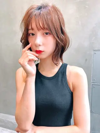 ミディアム カラー 艶髪/韓国ヘア🎀 Kanon︎︎⁺.のヘアスタイル