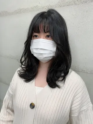 ミディアム カラー 透明感カラー✂︎ /縮毛矯正/YUKAのヘアスタイル