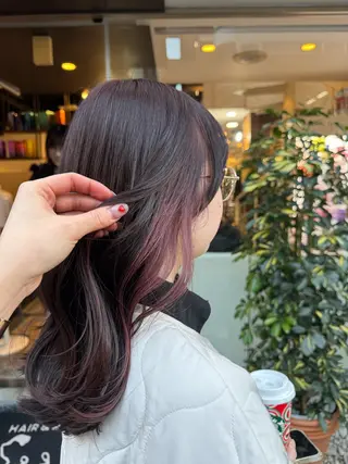 セミロング カラー 透明感カラー🌱 🍑Kotone🍑のヘアスタイル