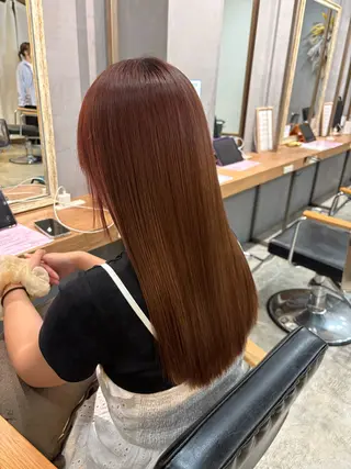 ロング カラー 顔周りカット ピンク カラー🩰りりのヘアスタイル
