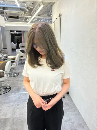 セミロング カラー 怪我のため7月 復帰田中瑞希🍃のヘアスタイル