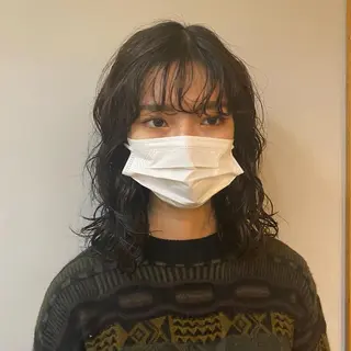 ミディアム パーマ ショート& パーマ　坂本のヘアスタイル