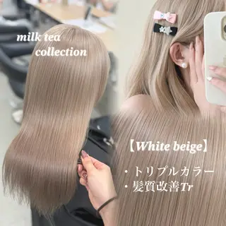 ロング カラー NAMI🤎ブラウン &ミルクティー🤍のヘアスタイル