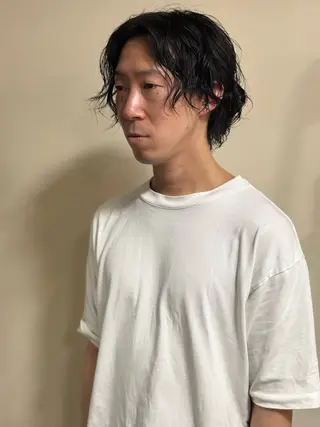 ミディアム パーマ メンズ 浅岡 昭汰のヘアスタイル