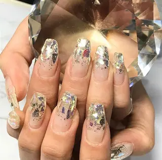 ネイル 渋谷／チップ長さ出し 👑アプレgel-xのネイルデザイン