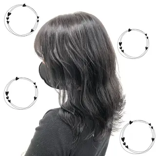 ロング カラー パーマ ヘアアレンジ メンズ キッズ 上品＆韓国風 🥀海心🥀のヘアスタイル