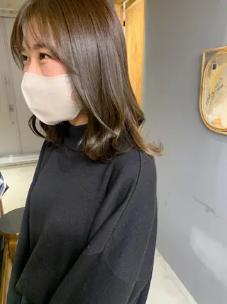 セミロング カラー 名駅🦢大人艶カラー 🪽カミヤアカネのヘアスタイル