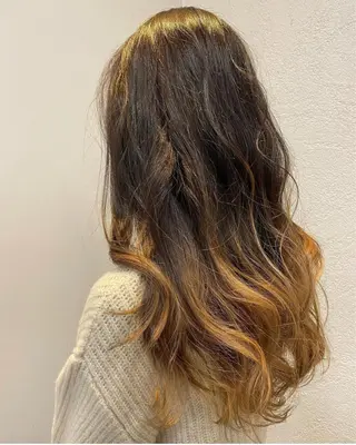 ロング カラー デザインカラー🌈 高木リョウのヘアスタイル