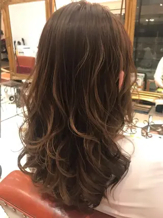 ロング カラー パーマ ご新規様限定 透明感カラーKANAのヘアスタイル