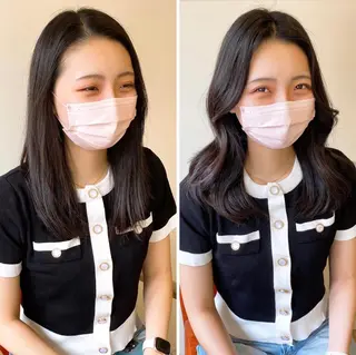 セミロング 【艶ヘア】 どうまえのヘアスタイル