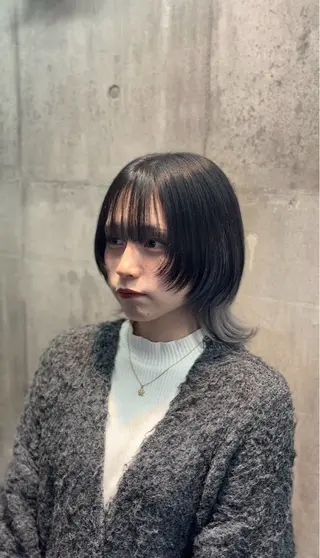 ミディアム カラー ハイトーン/メンズ/ ウルフ特化 小松のヘアスタイル