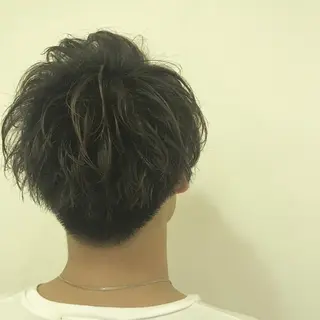 ショート カラー パーマ メンズ ニュアンスパーマ/ レイヤー/茶屋町のヘアスタイル