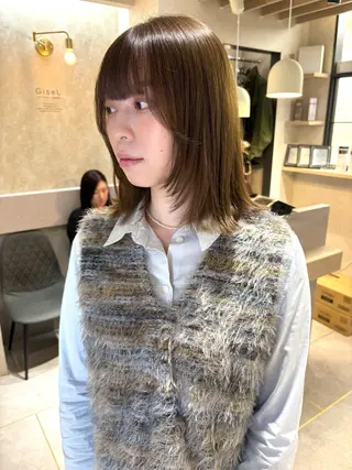 ミディアム カラー GiseL 博多筑紫口店のヘアスタイル