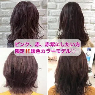 ミディアム カラー 【暖色カラー特化】 中山由梨のヘアスタイル
