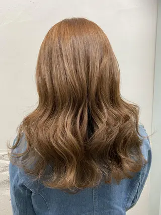 セミロング 🌈評価No.1🌈 艶髪カラー❌エクステのヘアスタイル