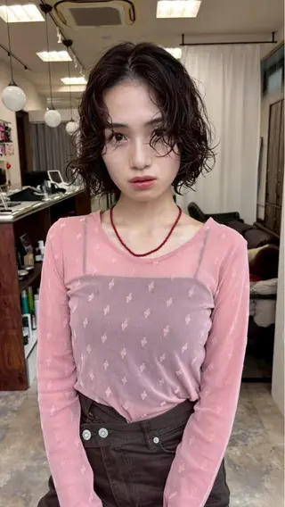ショート カラー パーマ yuu /N° 大分中央町店のヘアスタイル