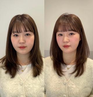ミディアム ❤︎︎韓国ヘア❤︎︎ 𝑺𝒉𝒊𝒉𝒐のヘアスタイル