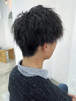 ショート パーマ メンズ ⭐️当日OK⭐️ 岩田峻のヘアスタイル