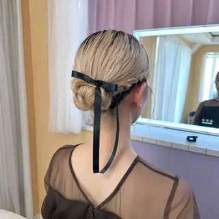 ミディアム ヘアアレンジ 美の間 杏寿 ヘアセットサロンのヘアスタイル