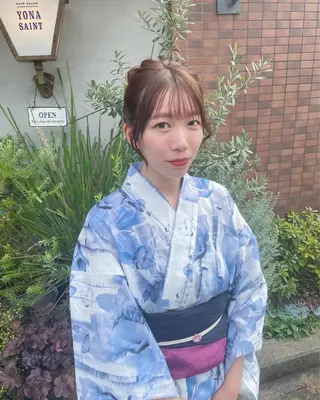ロング ヘアアレンジ KURIA‪‪/ブリ ーチ/ダブルカラーのヘアスタイル